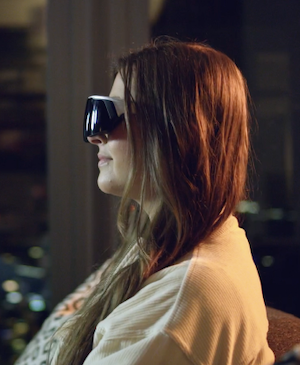 Woman wearing VR headset